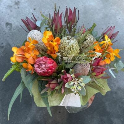 Noble - Beautiful long lasting native flowers arranged in a container so your gift arrives perfectly!