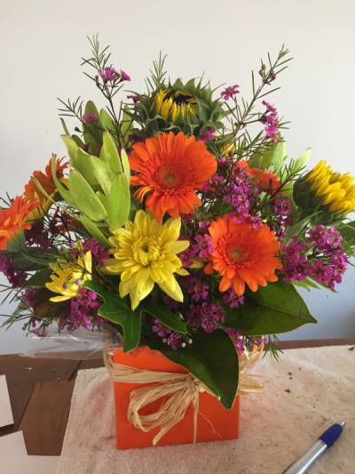 Thinking Of Him - Long lasting Natives and Gerberas